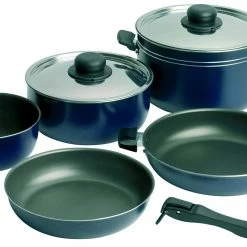 Gloednieuw 🤩 Flash-uitverkoop 🌟 Campingaz Camping Crockery Set 9-Piece, Blauw ✔️ ✨