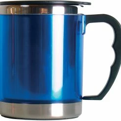 Beste deal 🎉 Uitgang 👏 Basic Nature Stainless Steel Thermal Cup 420ml, Blauw 🌟 ❤️