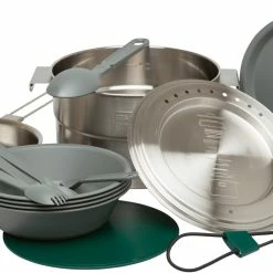 Beste Pirce 🥰 Uitgang 😀 Stanley Adventure Base Camp Cook Set 3,5l, Zilver/groen ⭐ 👍