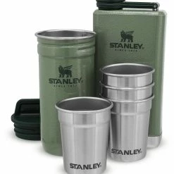 Flash-uitverkoop ⭐ Flash-uitverkoop 🤩 Stanley Adventure Shot & Flask Gift Set 236ml, Zilver/groen 🛒 🎉
