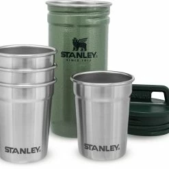 Gloednieuw 👍 Nieuw 🧨 Stanley Adventure Shot Glass Set 4 X 59ml, Groen/zilver 🔔 🥰